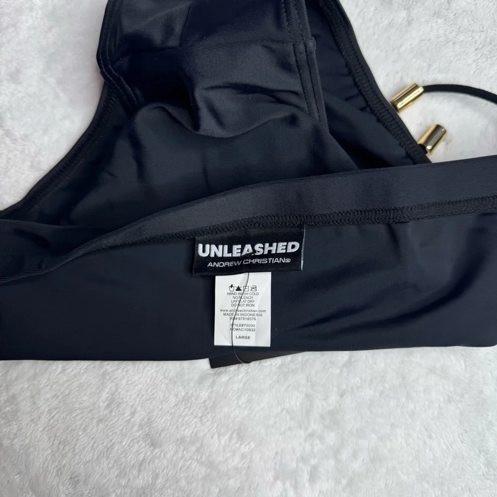 Andrew Christian Black Bikini Bottom with Gold Accents - Picture 5 of 5